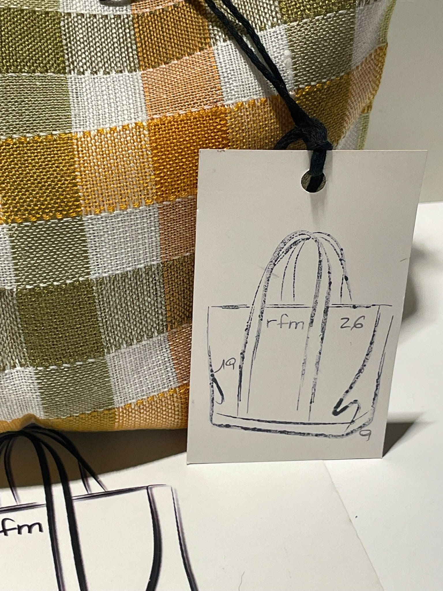 neceser de mezcla de lino estampado vichy - Imagen 2