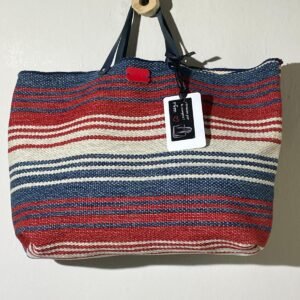 bolso algodón estampado de rayas