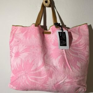 bolso algodón tela colchonera con bordados verdes