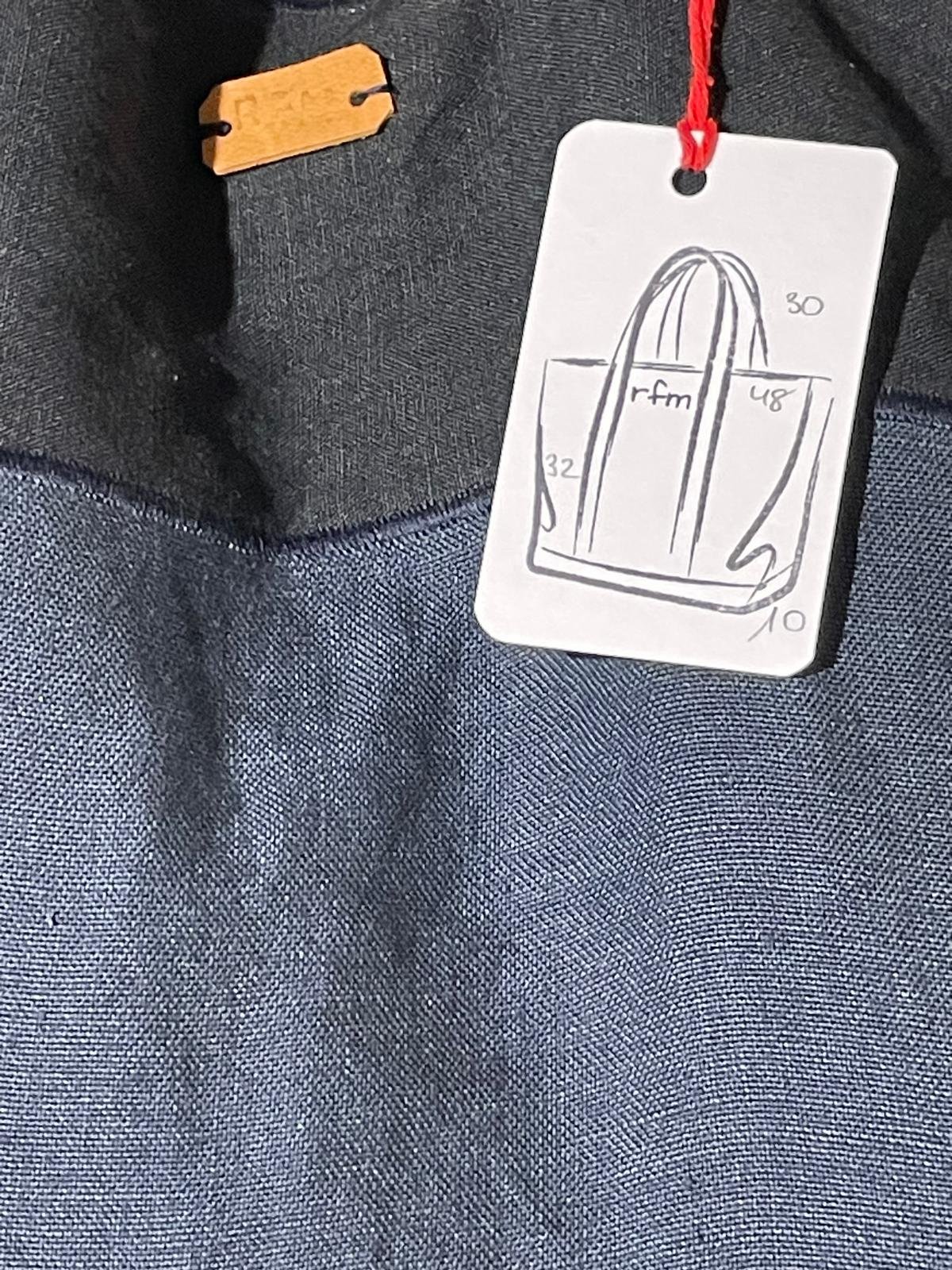 bolso lino combinado azules - Imagen 2