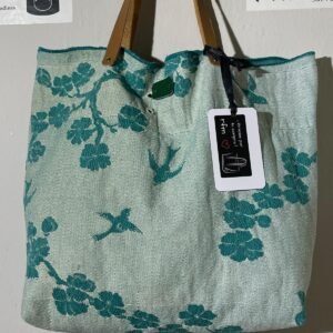 bolso algódon estampado verde