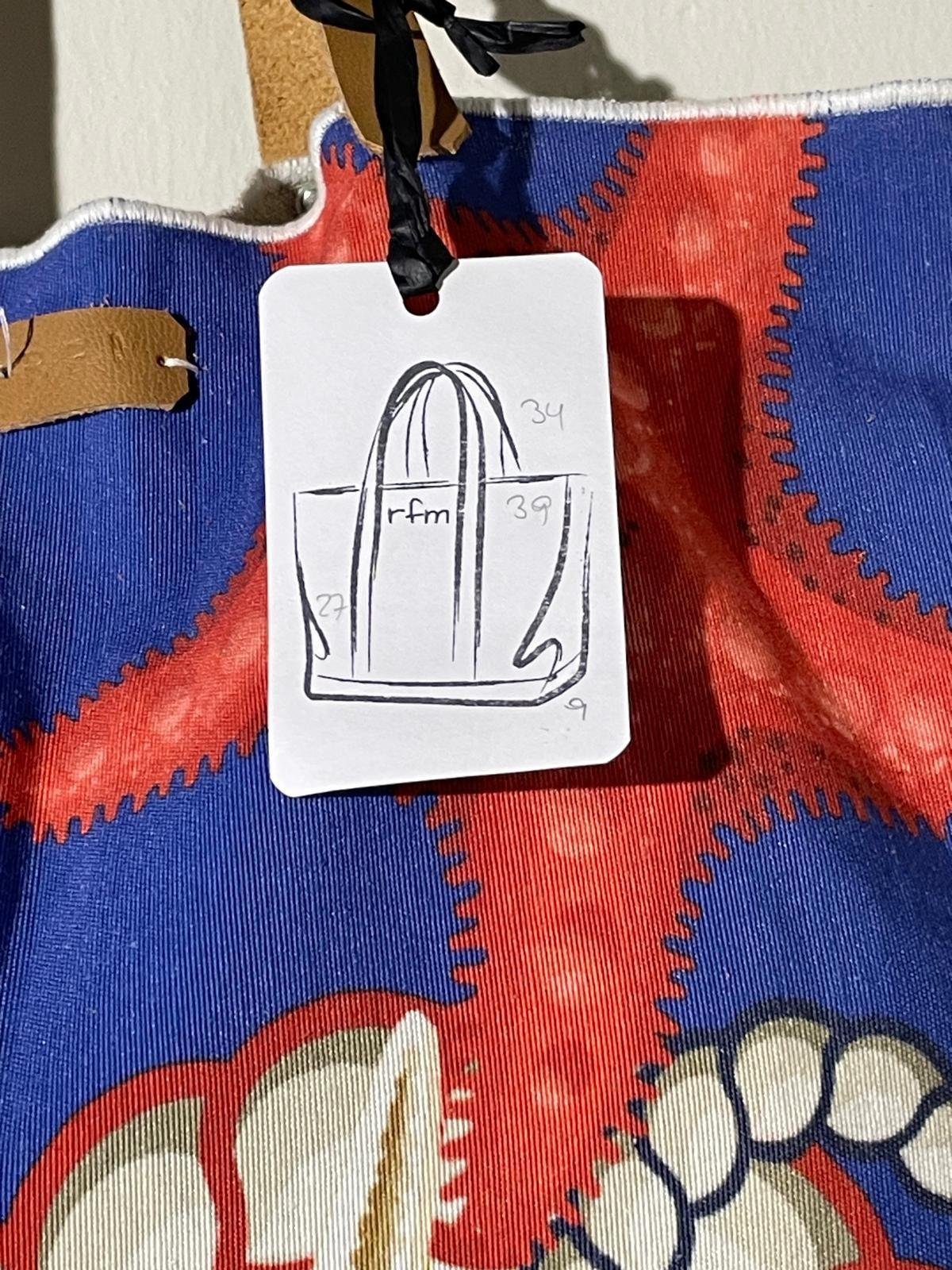 bolso algodón y lino estampado marino - Imagen 2