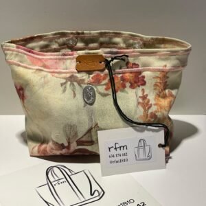 neceser mezcla de algodón y lino con bordados