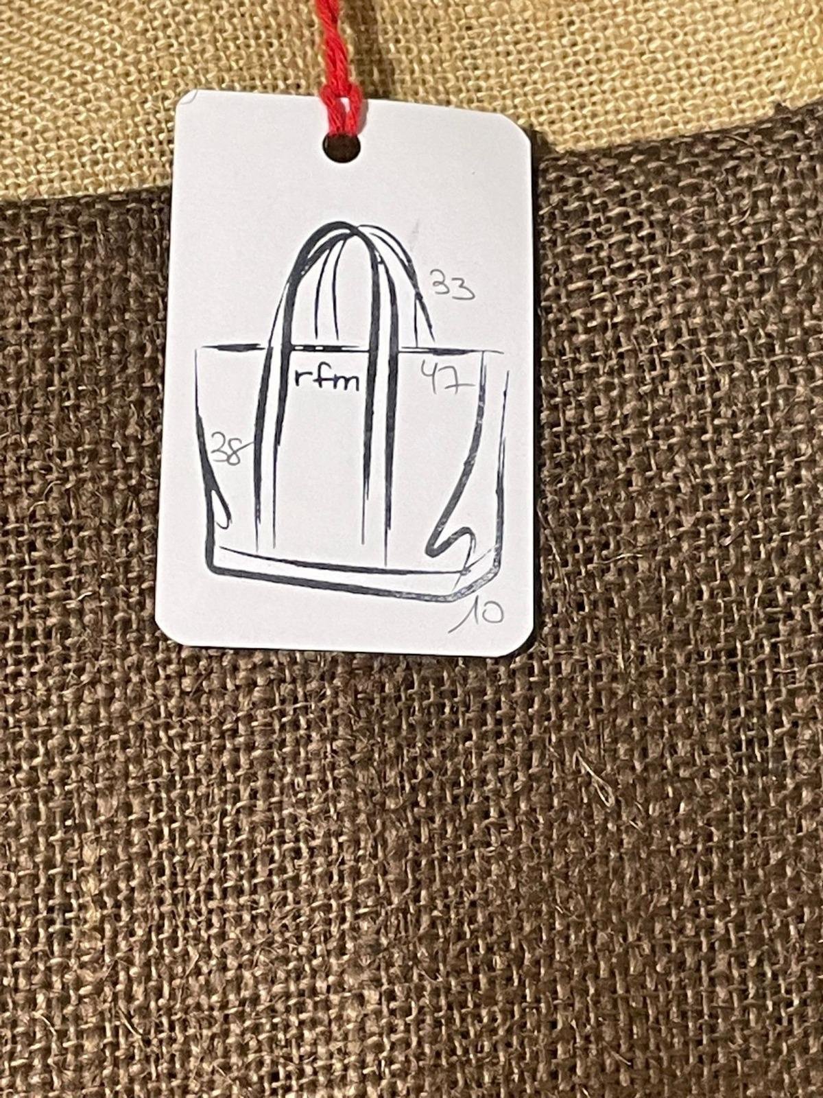 bolso yute marrón y beig combinado - Imagen 2