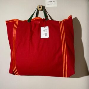 bolso algodón rojo con bordados naranja