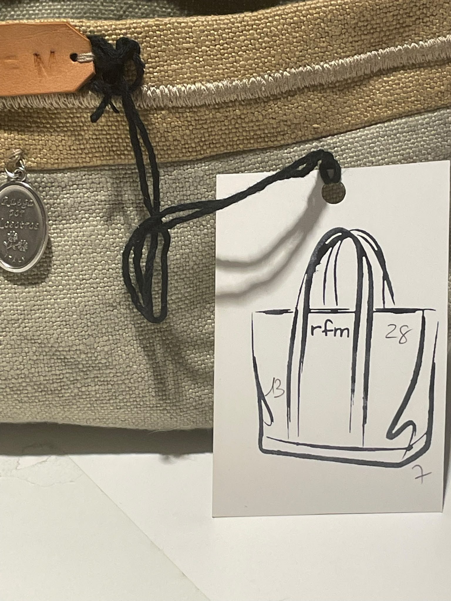 neceser de lino combinado bolso a juego - Imagen 2