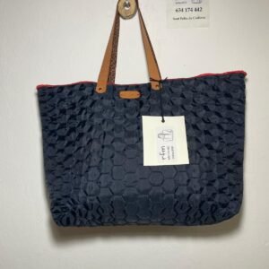 bolso acolchado azul marino nido abeja