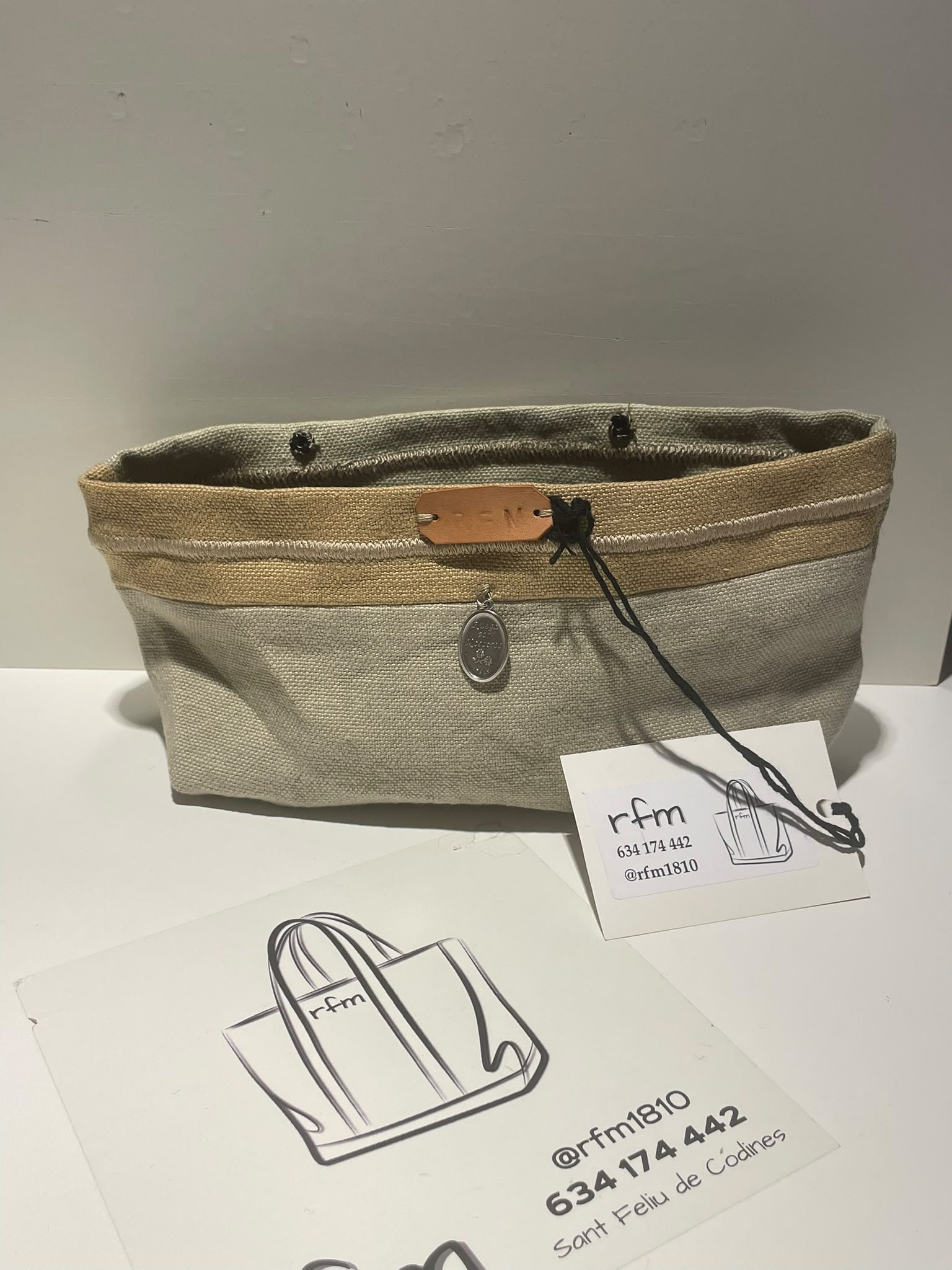 neceser de lino combinado bolso a juego