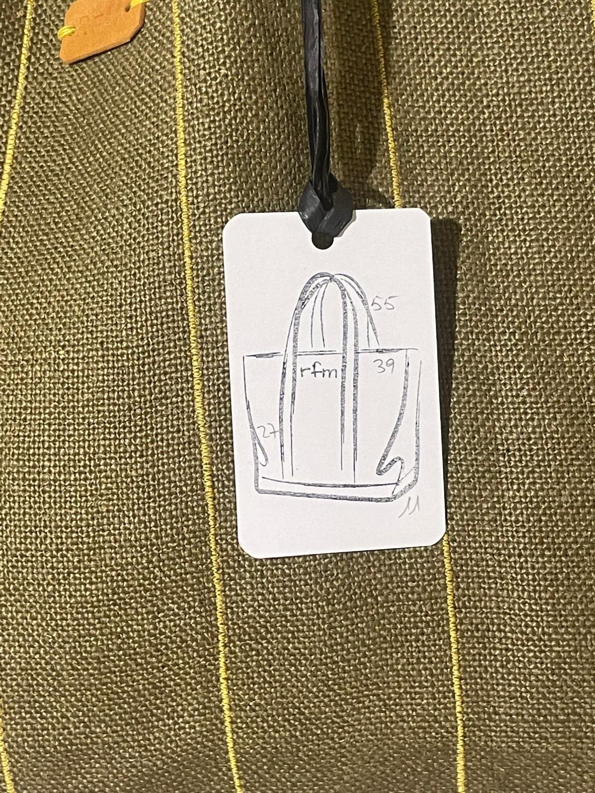 bolso lino verde con bordados amarillos - Imagen 2