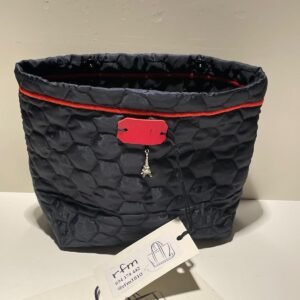 neceser de forro acolchado azul con bordado