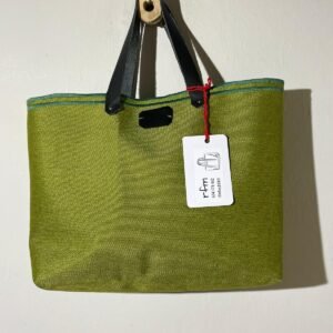 bolso lino verde interior plastificado