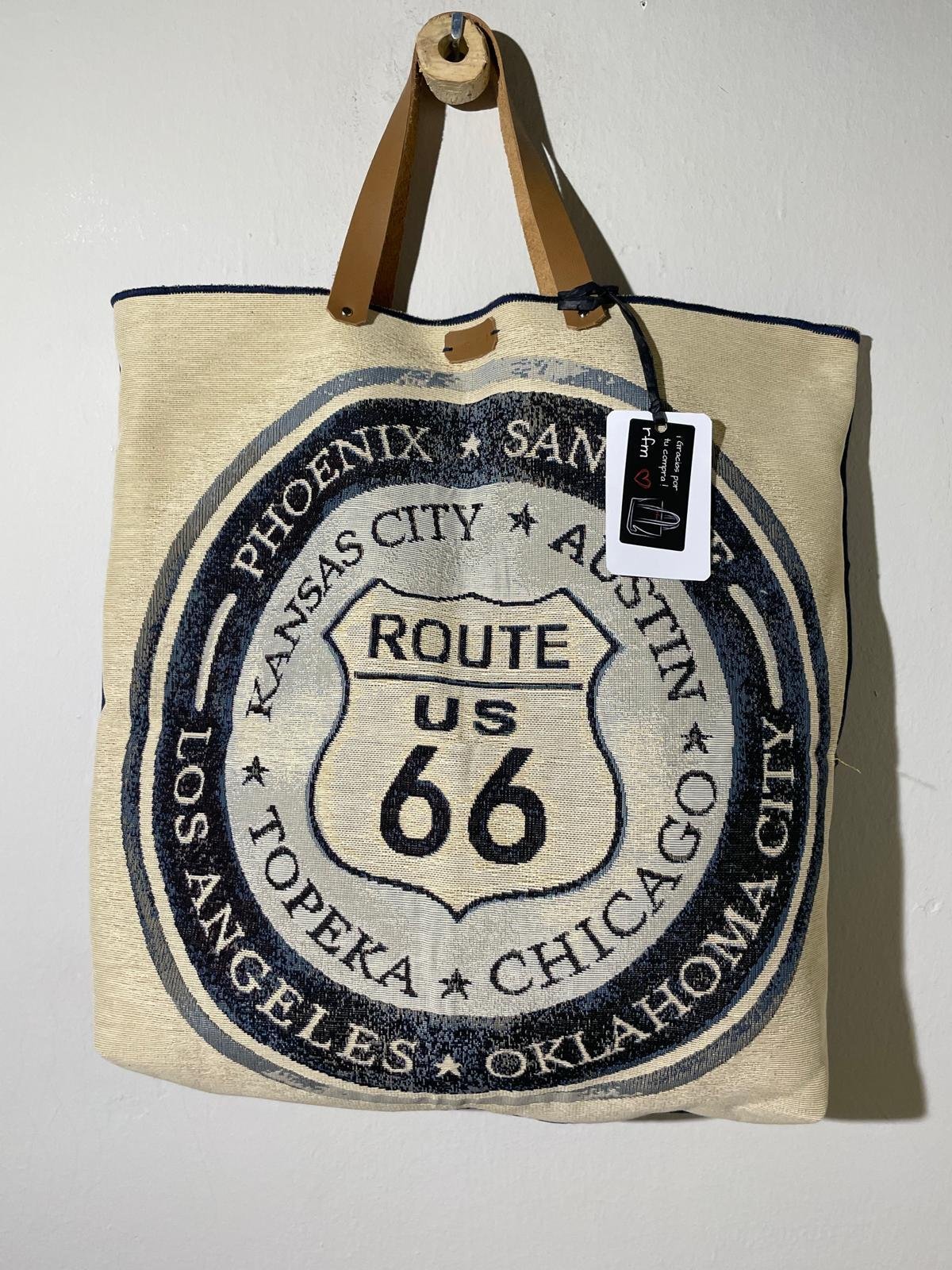 bolso algodón estampado ruta 66