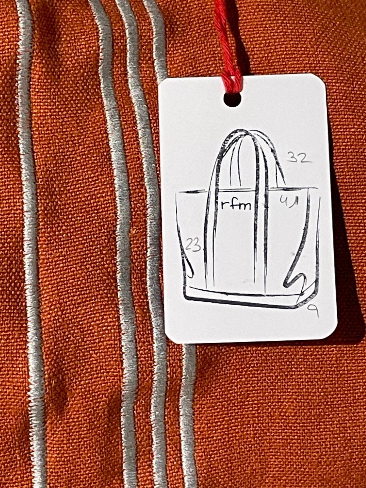 bolso lino caldera con bordados lila - Imagen 2