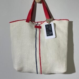 bolso lino blanco con bordado francés