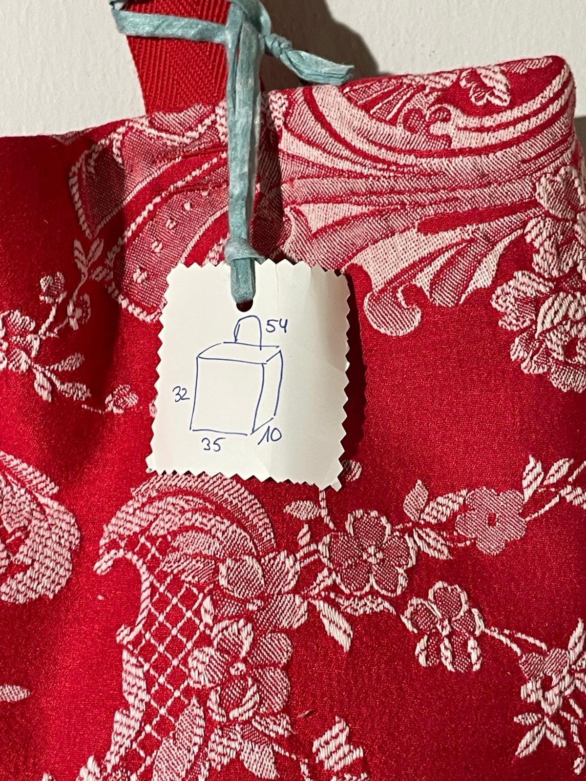 bolso algodón tela colchonera roja con dibujos toile de jour - Imagen 2