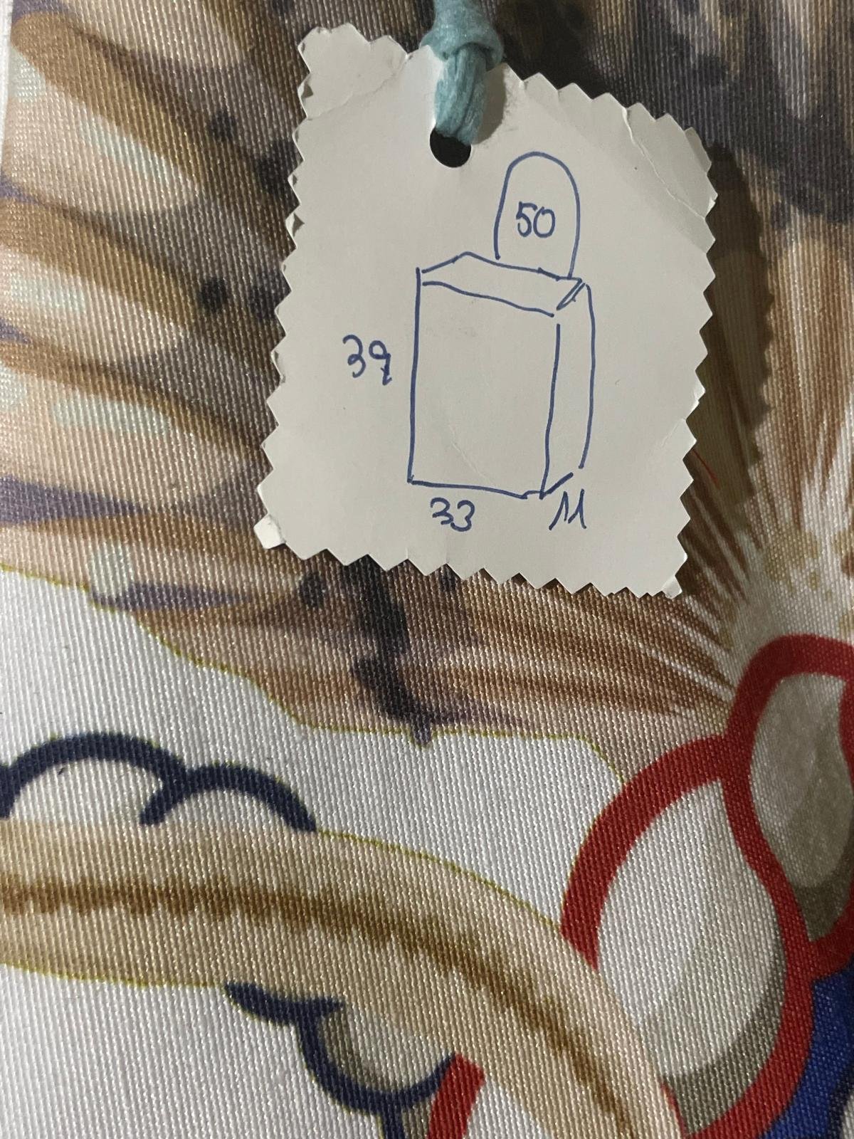 bolso lino y algódon estampado marino - Imagen 2