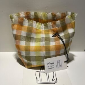 neceser de mezcla de lino estampado vichy