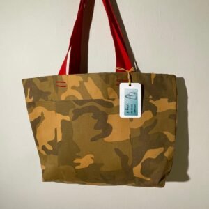 bolso algodón marrón y kaki estampado camuflaje